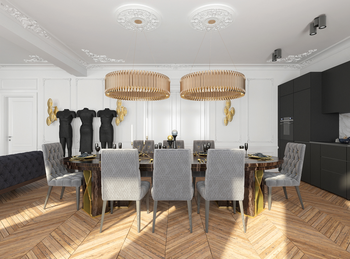 How stunning can a black apartment be?
