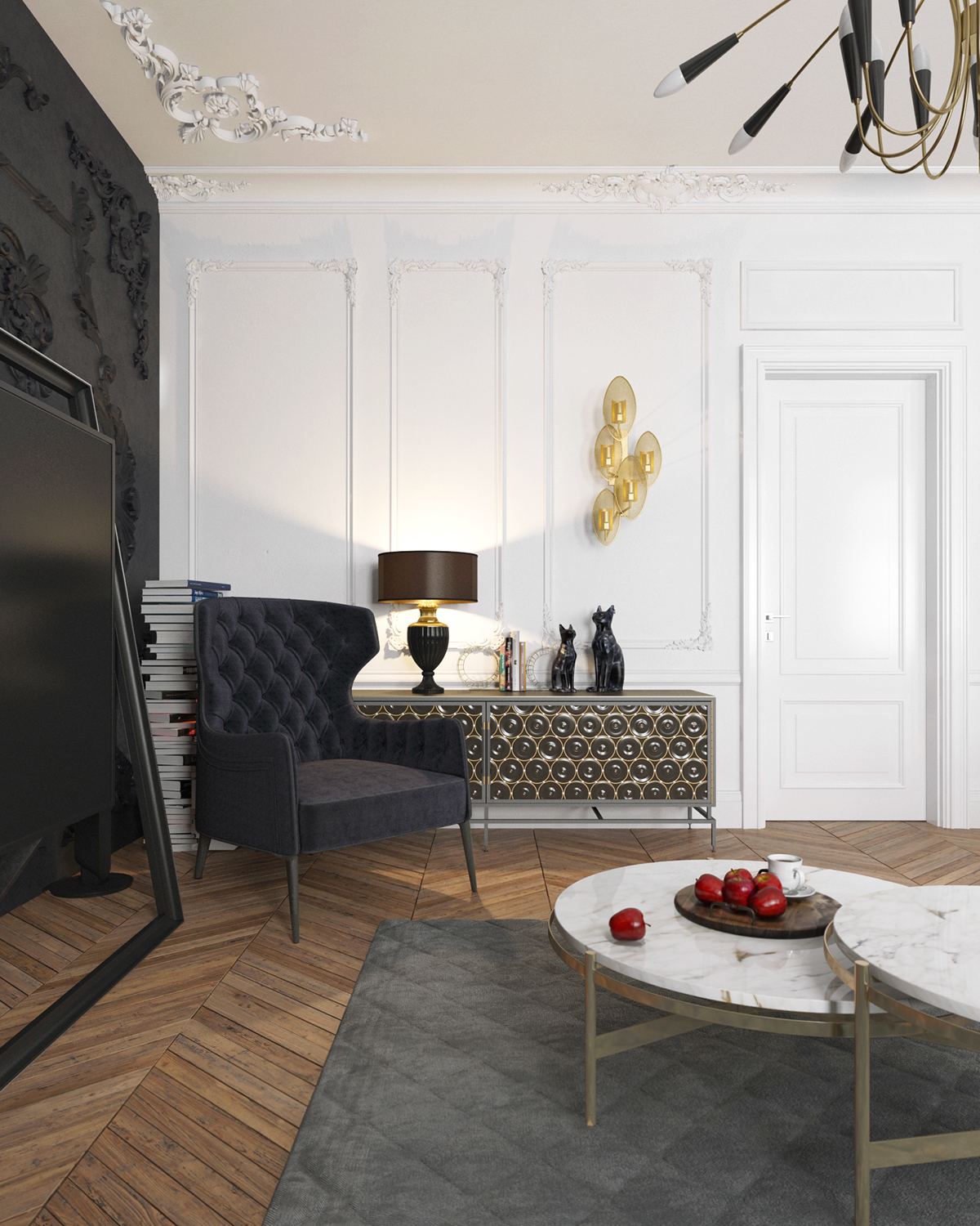 How stunning can a black apartment be?