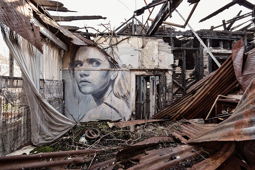 Abandoned homes and beautiful women by Rone, urban artist and designer
