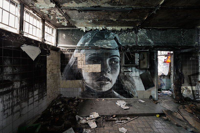 Abandoned homes and beautiful women by Rone, urban artist and designer
