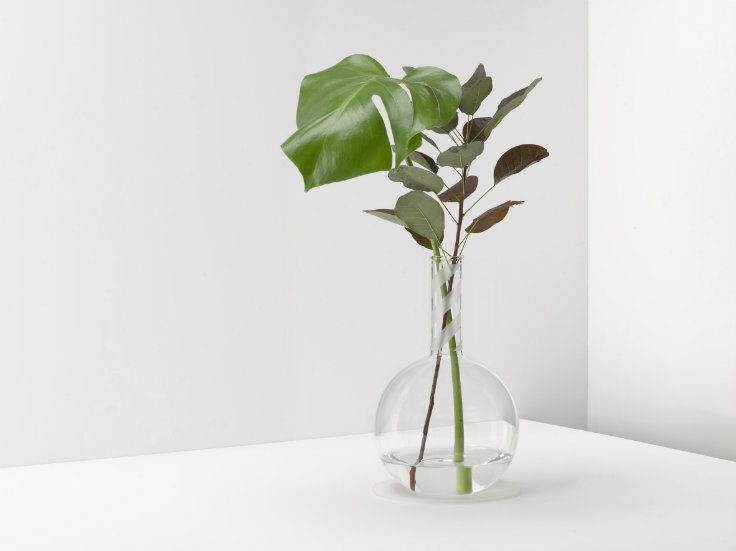 The new laboratory-style glassware designed by Peter Saville