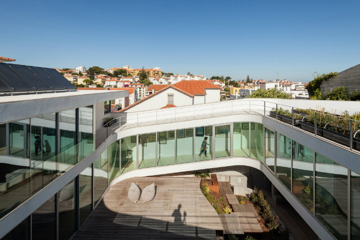 A Spiralling walkway design at a Portuguese family home