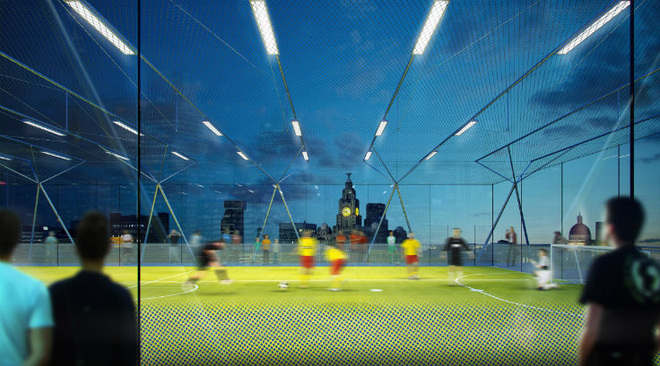 Multi-storey football pitches for central London by Amanda Levete