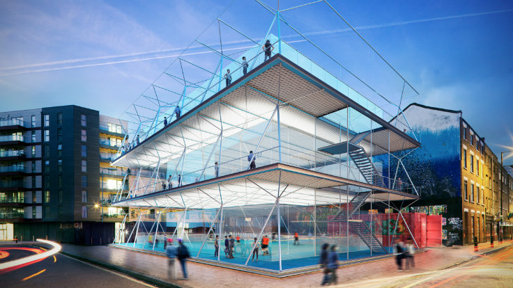 Multi-storey football pitches for central London by Amanda Levete