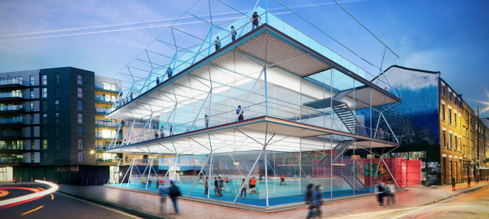 Multi-storey football pitches for central London by Amanda Levete