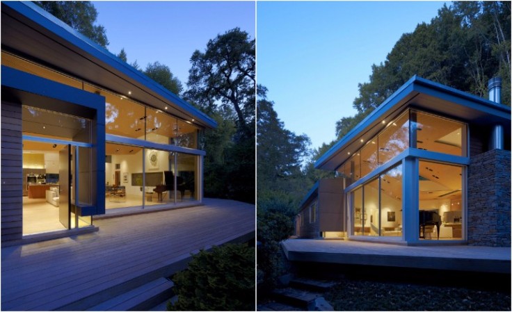California Modern House Nestled Between a Stream and a Hillside 1