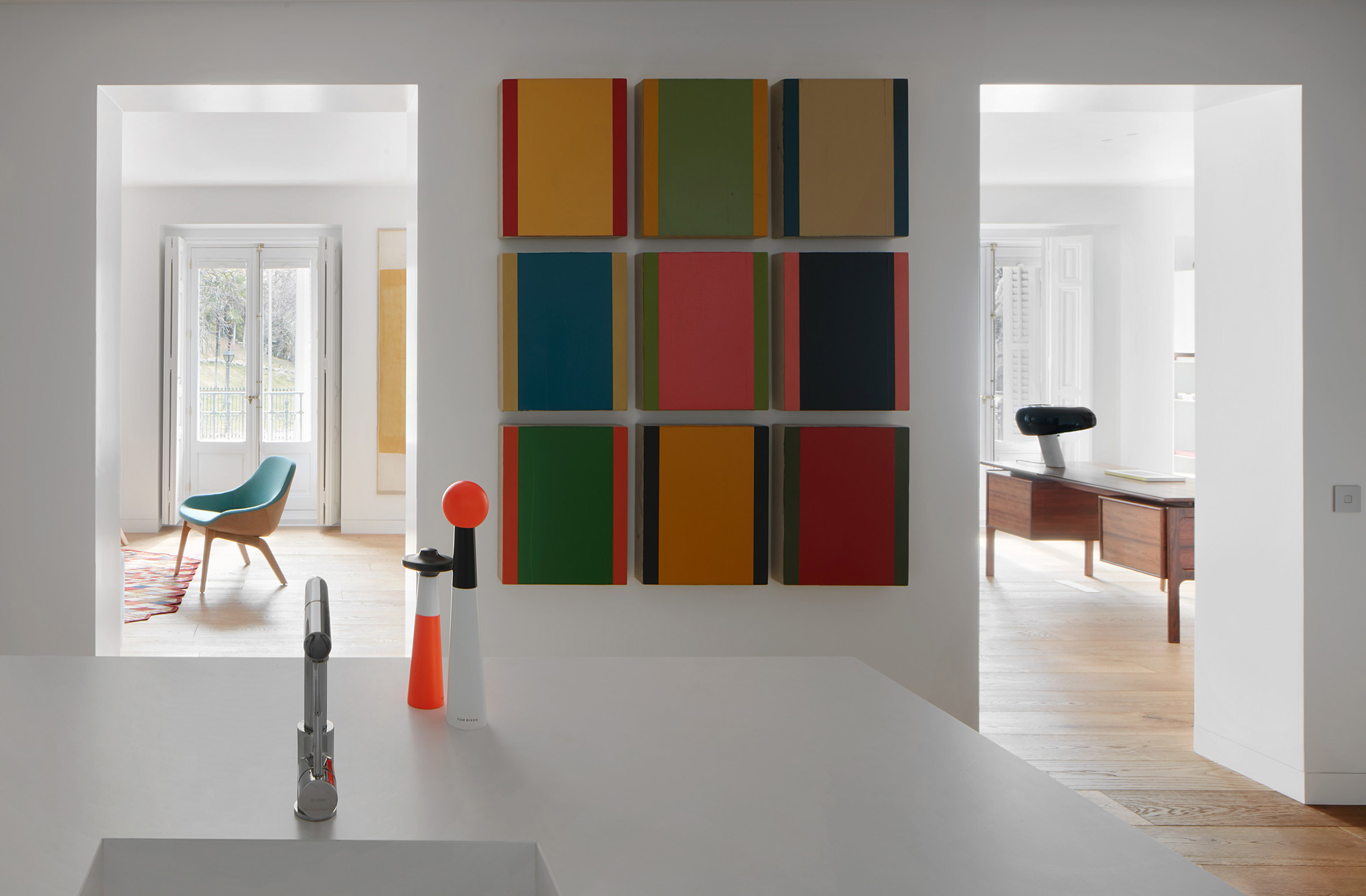 19th Century Madrid Apartment Gets Revamped with Color and Marble