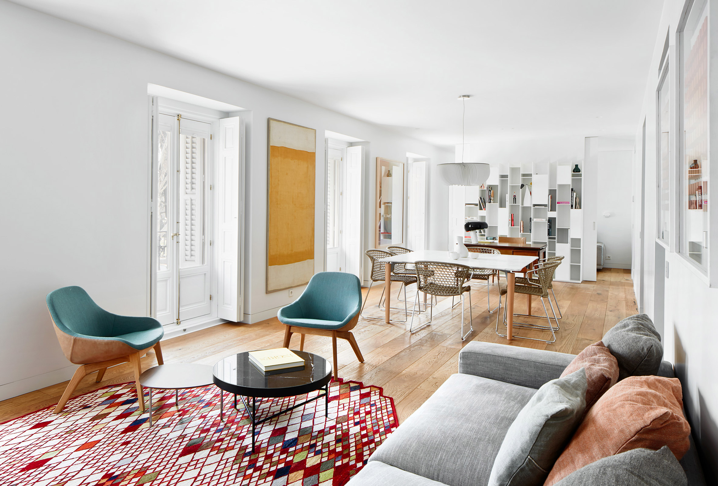 19th Century Madrid Flat Gets Revamped with Color and Marble