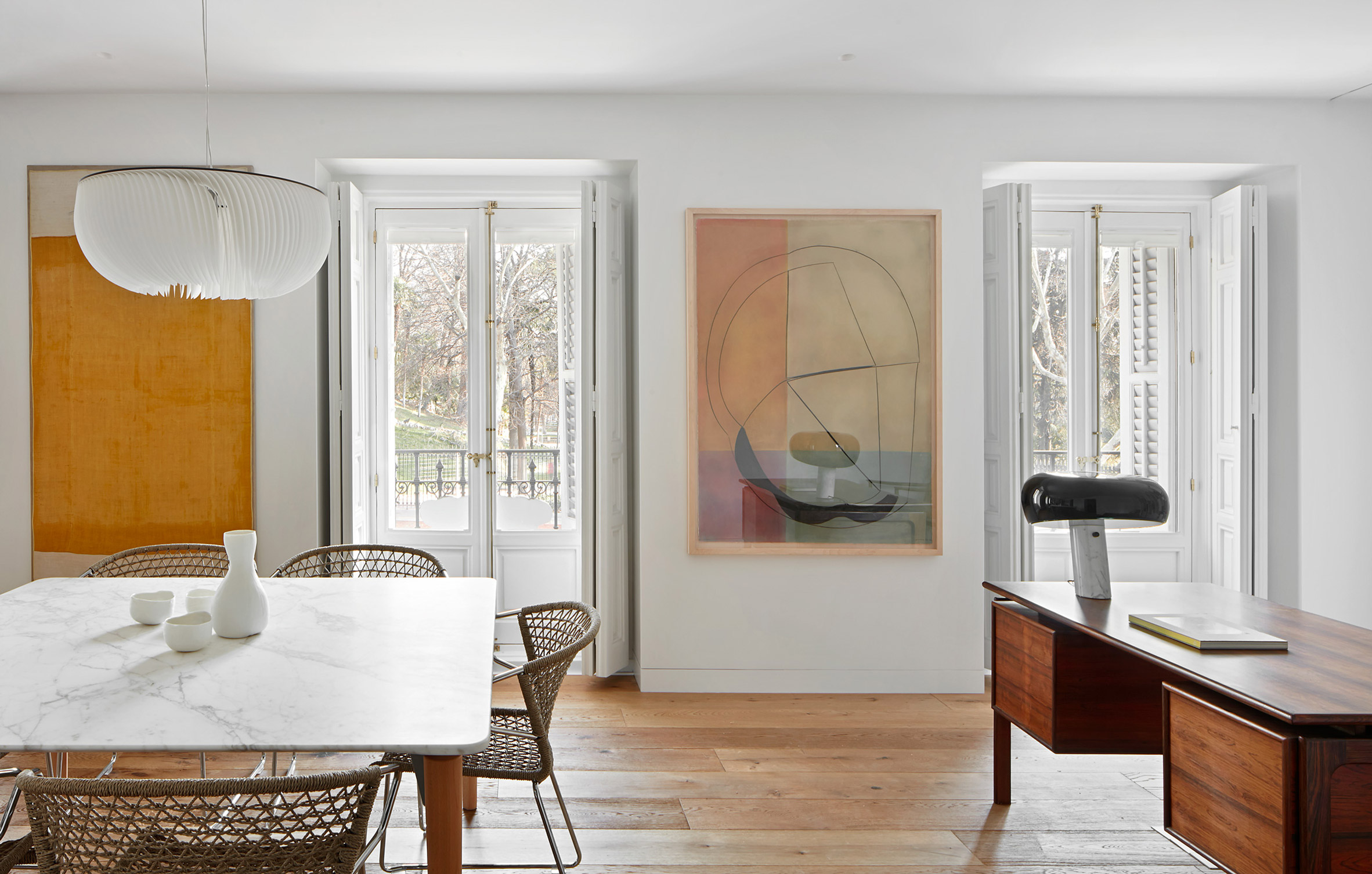19th Century Madrid Apartment Gets Revamped with Color and Marble