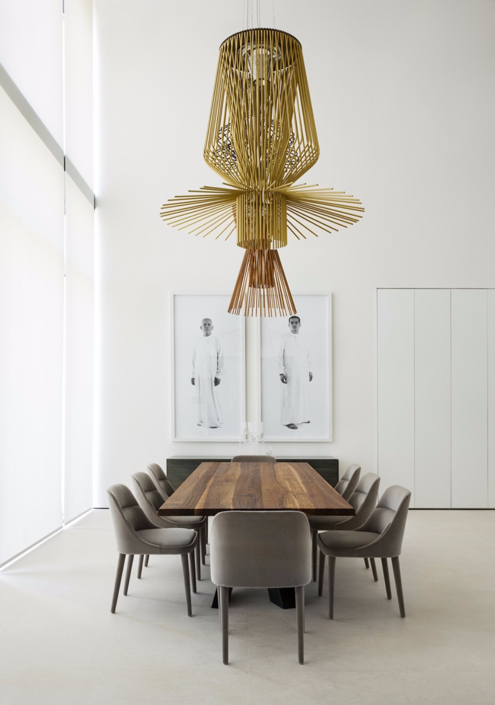 Minimalist Interior Design by VSHD Design with Mid-Century Lamps