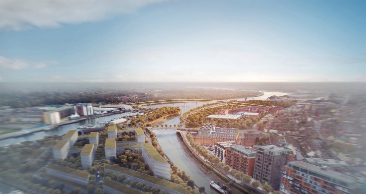 Foster + Partners won a contest to design two new bridges in Ipswich