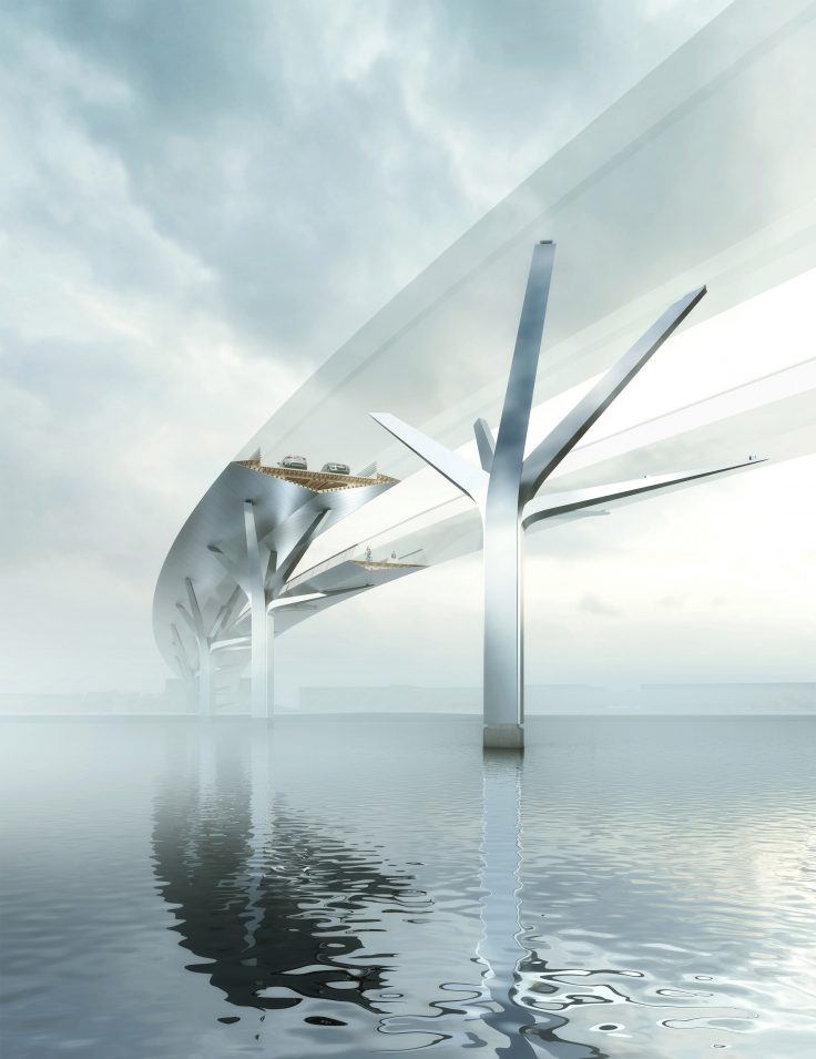 Foster + Partners won a contest to design two new bridges in Ipswich
