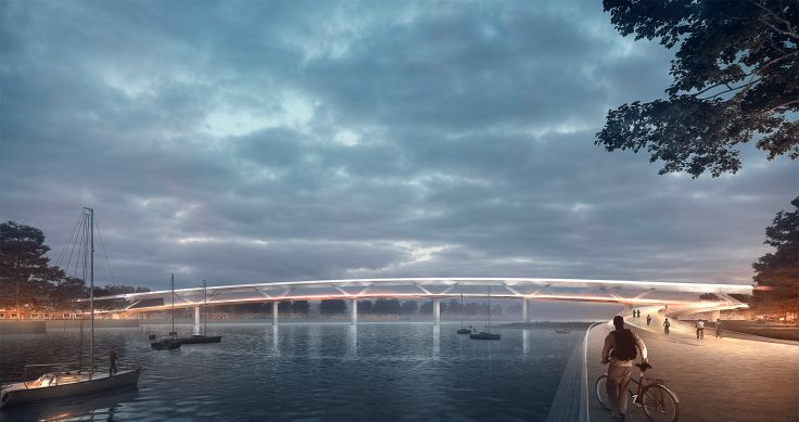 Foster + Partners won a contest to design two new bridges in Ipswich