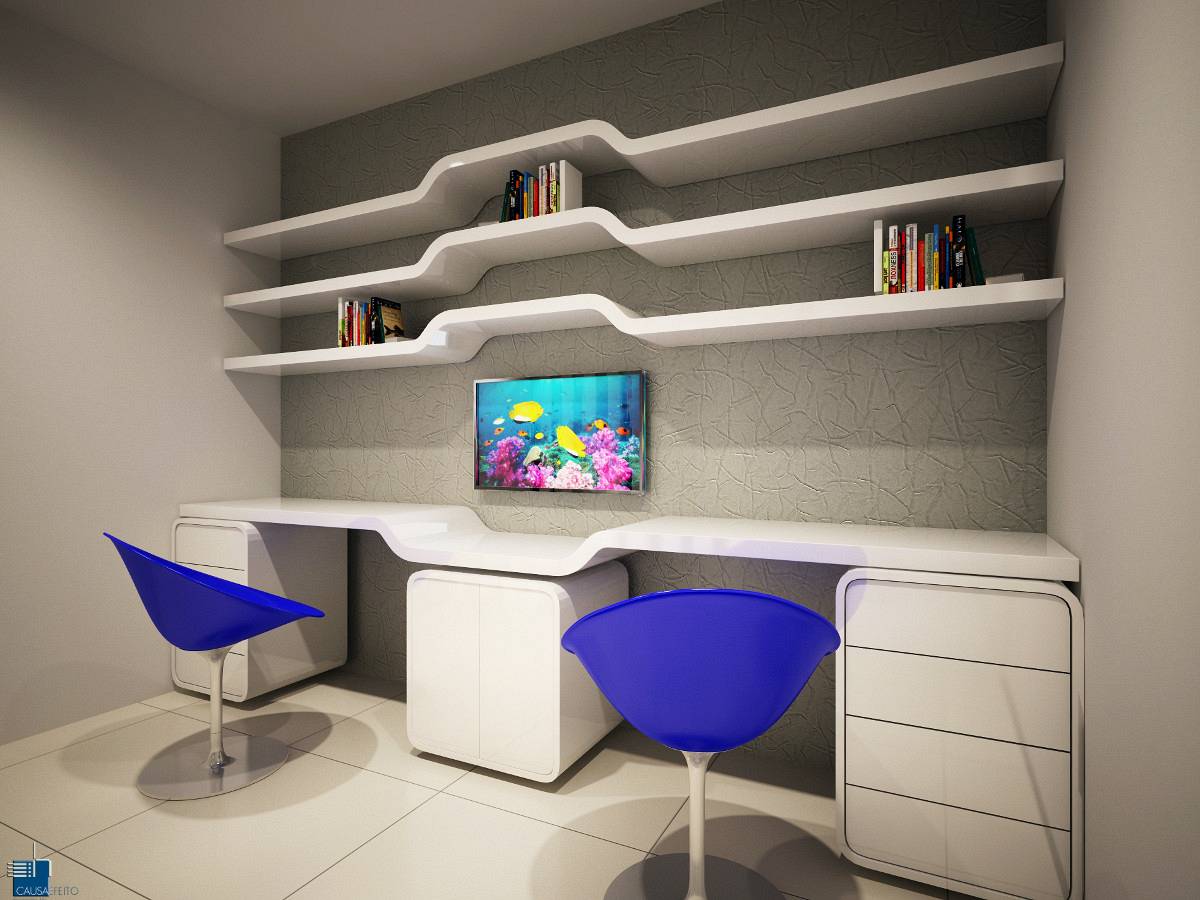 A Luxurious Modern Apartment with Vibrant Colors and Modern Lamps