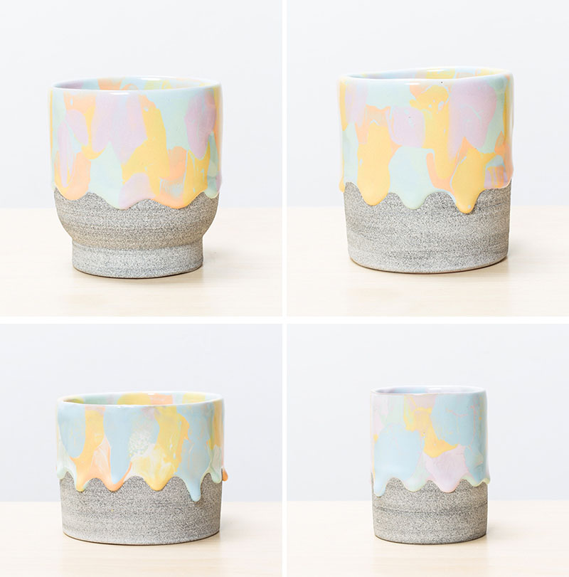 Unique Design- Pastel Rainbow Drip Vessels for a Summer Decor