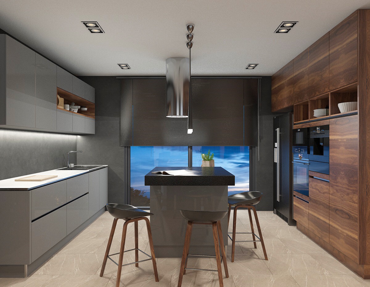 DelightFULL's Mid-Century Lamps Shine in Open Plan Kitchen in Greece 5