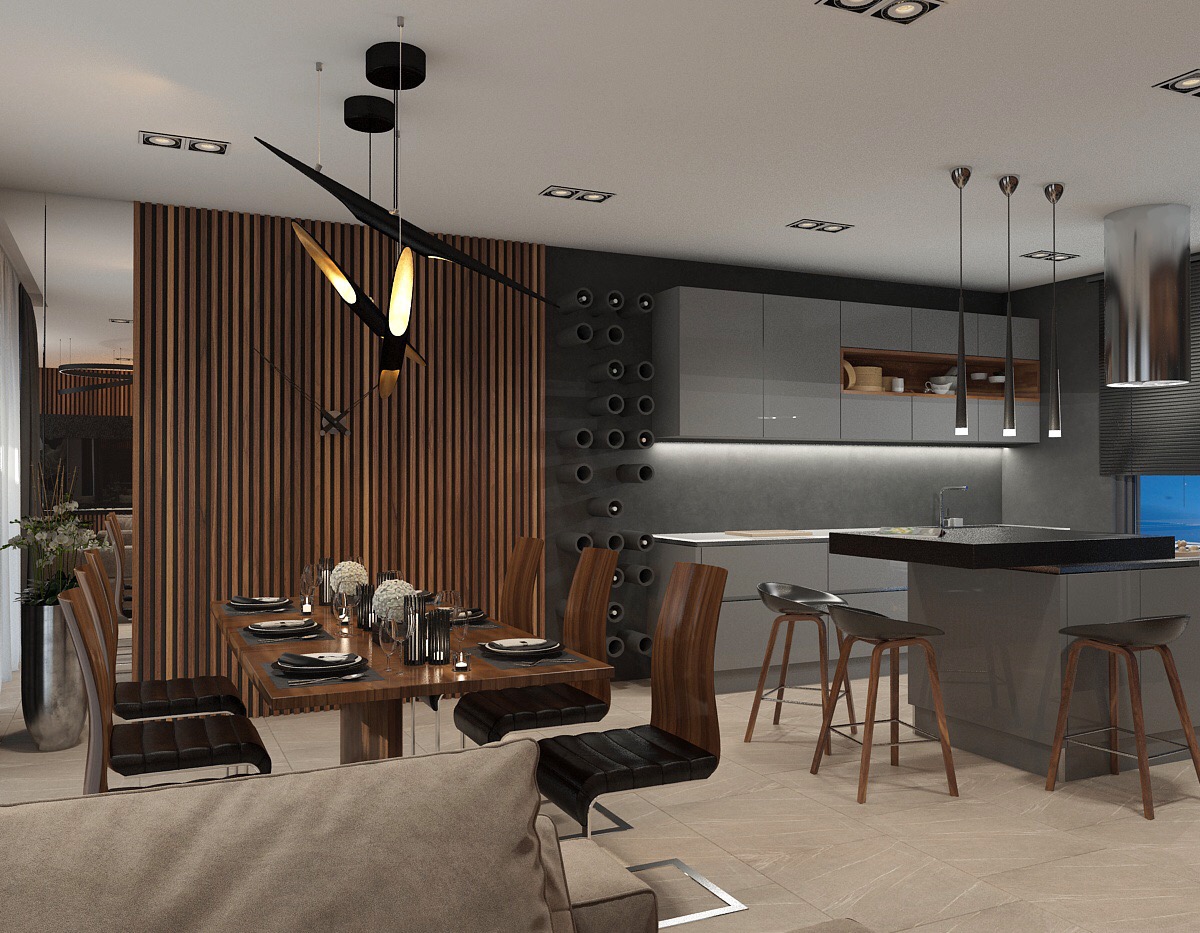 DelightFULL's Mid-Century Lamps Shine in Open Plan Kitchen in Greece 6