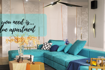 CHARMING BLUE APARTMENT DESIGN WITH STUNNING DETAILS
