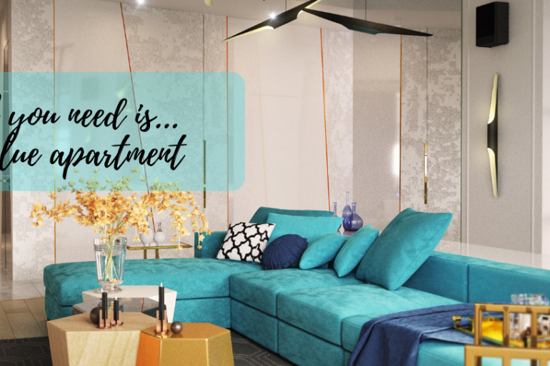 CHARMING BLUE APARTMENT DESIGN WITH STUNNING DETAILS