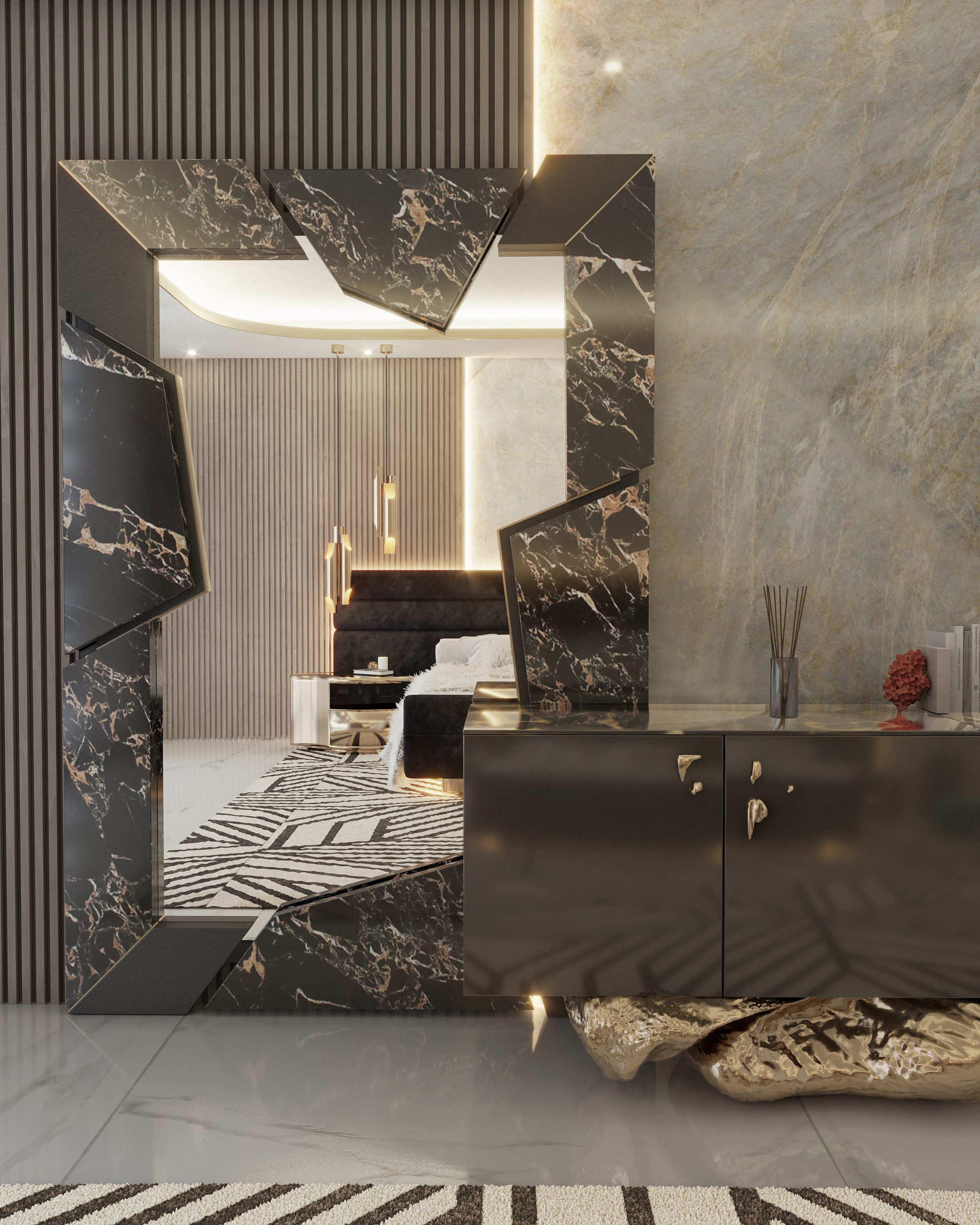 Shop The Look: Discover How You Can Pull Off The Luxurious All-Black Master Bedroom of Pepe Calderin’s Penthouse in Miami