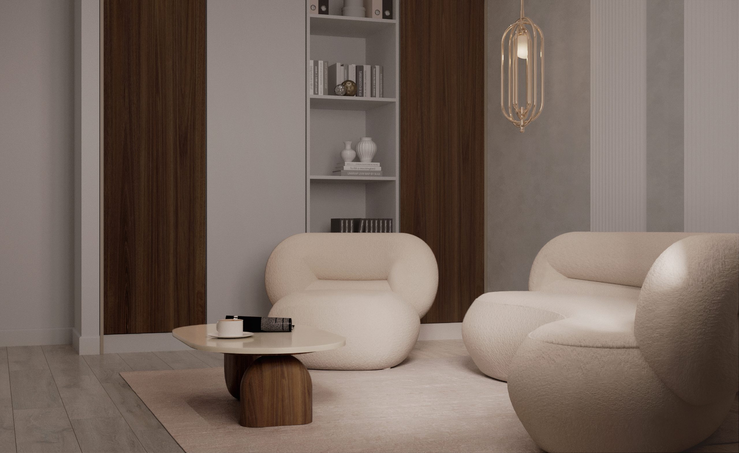 This All-White Living Room Space by Katerina Russkih is Seriously Soothing!