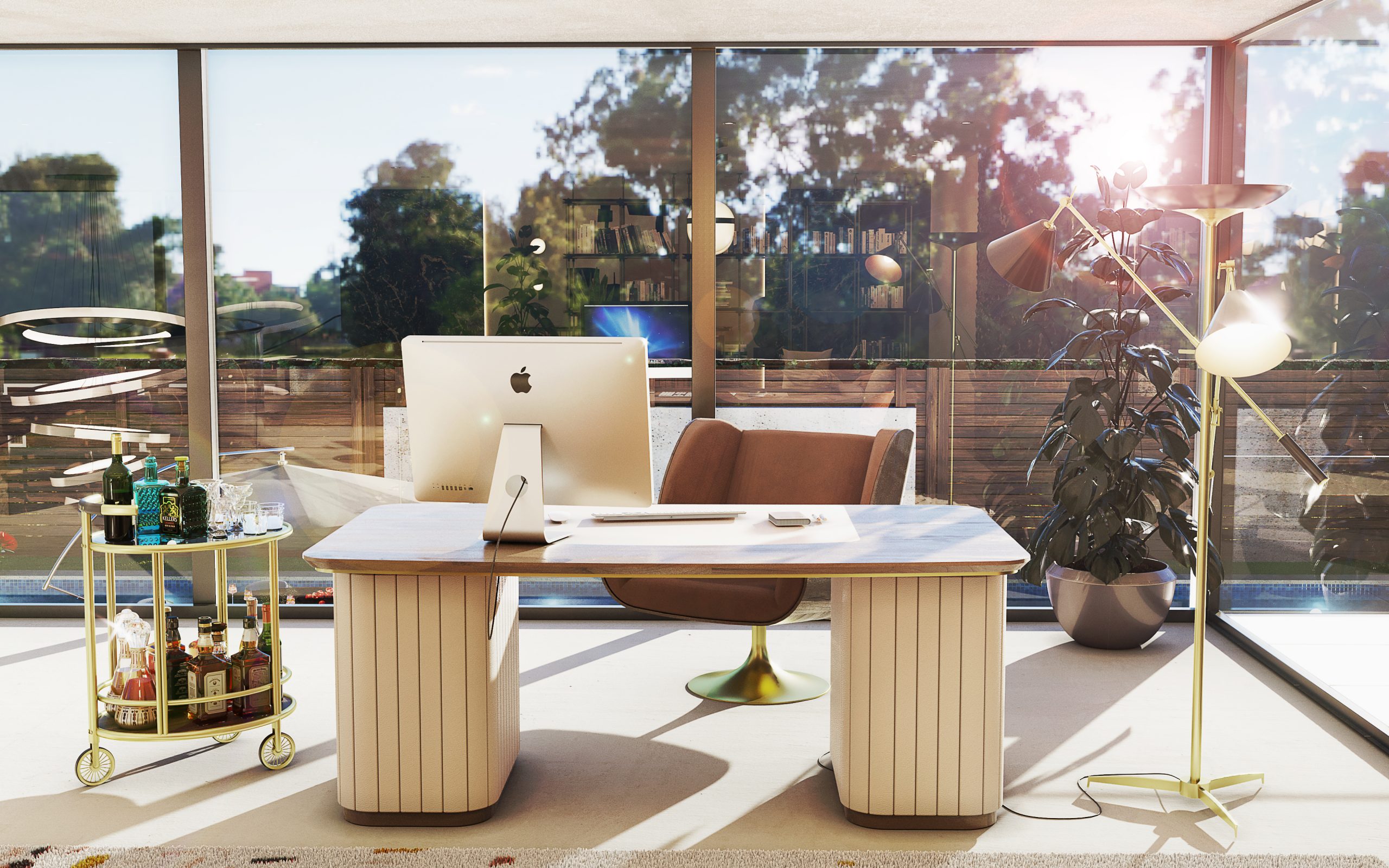 Neutral Home in Milan: Feel Inspired by This Modern Home Office That Will Help You Enjoy Working From Home