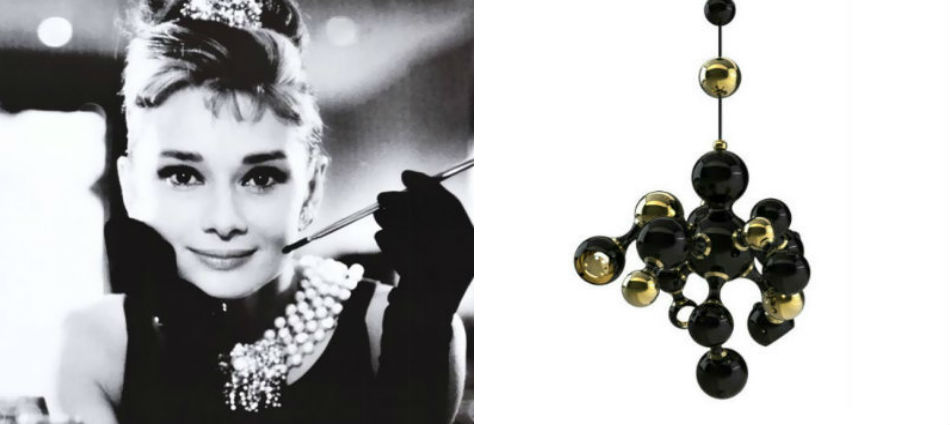 "Audrey Hepbunr and Atomi Lamp"